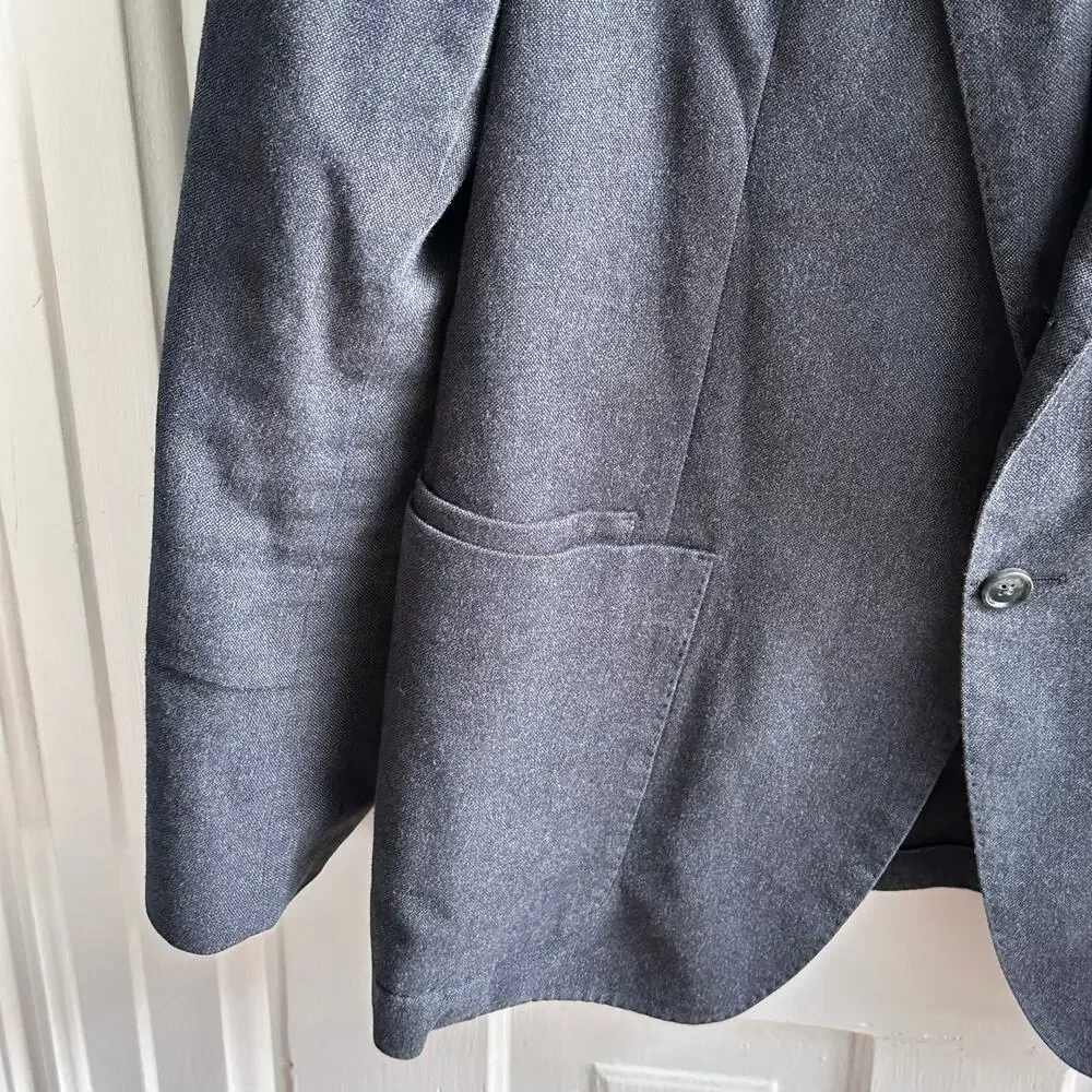 Banana Republic Slim Fit Blazer 44R Gray Cotton Sport Coat